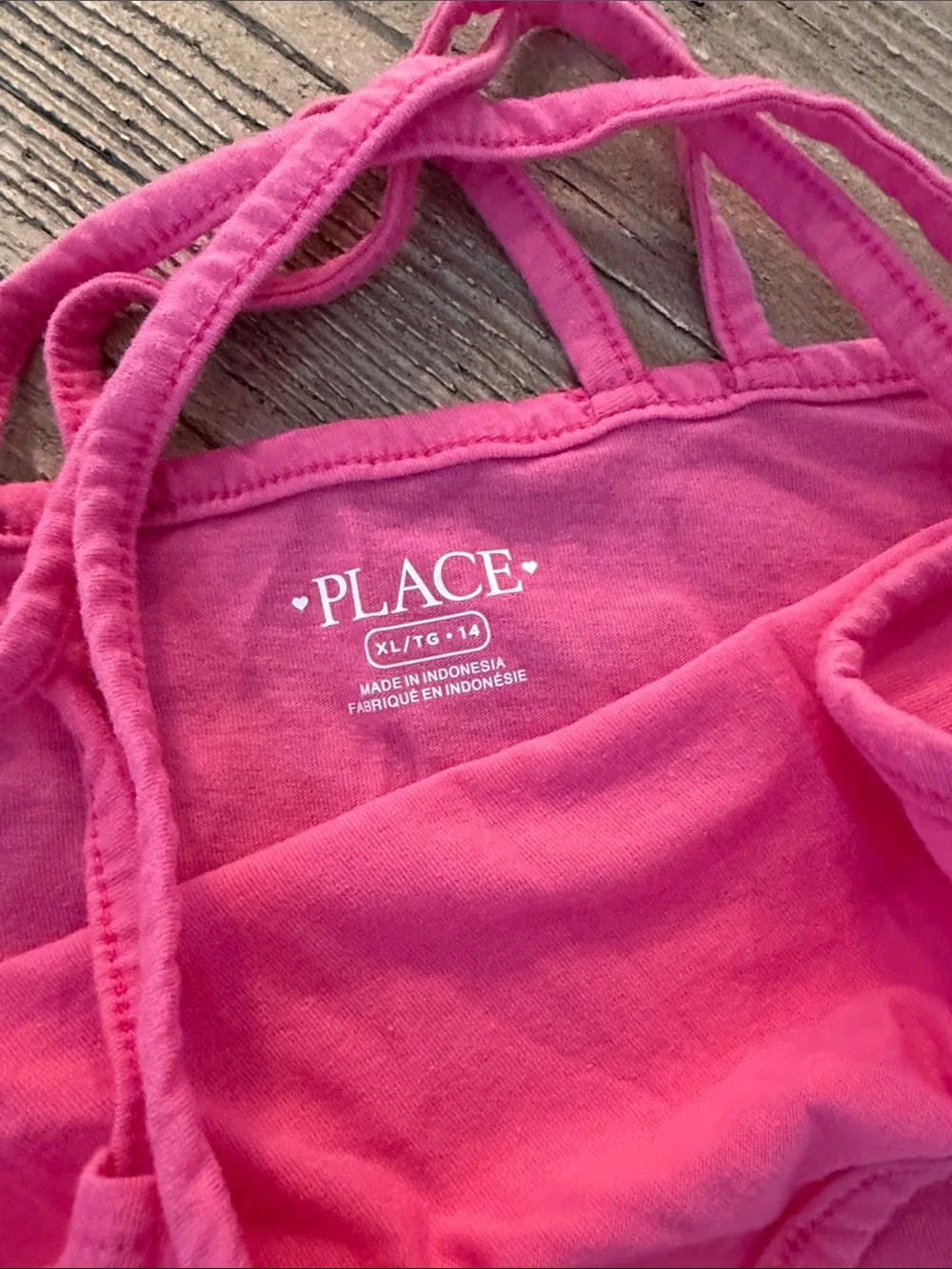 The Children's Place Hot Pink Strappy Casual Girls Dress